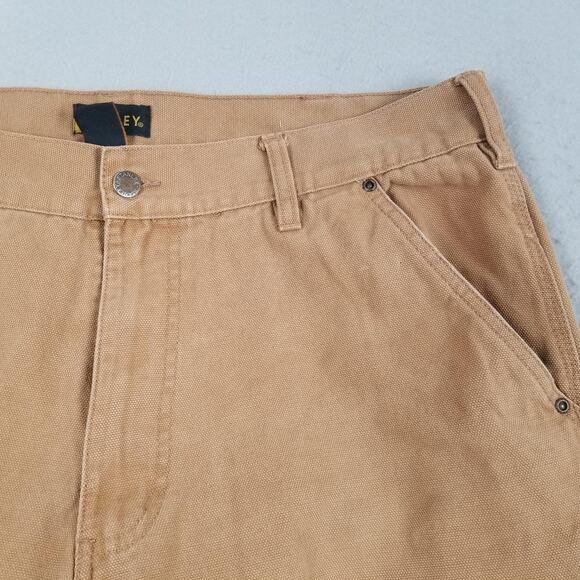 Stanley Pants Mens 36x32 Tan Duck Canvas Carpenter Utility Workwear Heavy Duty - Picture 4 of 16